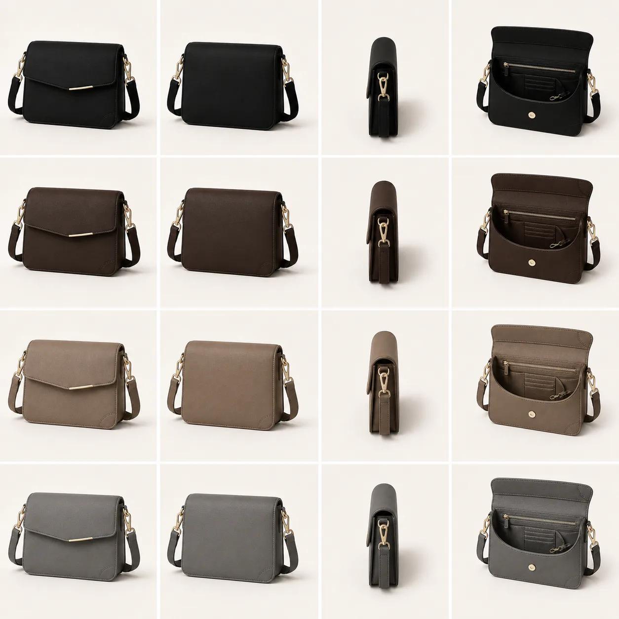 Cross Bag in Deep Black, rear view