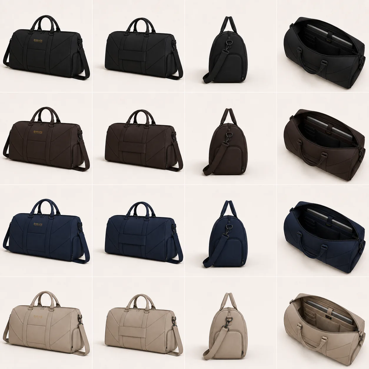 Voyager Travel Duffle in Matte Black, rear view